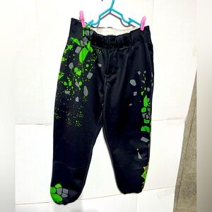 WILSON ATHLETIC YOUTH MULTI COLOR‎ BASEBALL PANTS GIRLS LG BLACK/GREEN PLAY BALL